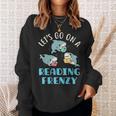 Let's Go On a Reading Frenzy Sharks With Books Teacher Sweatshirt Gifts for Her Let's Go On a Reading Frenzy Sharks With Books Teacher Sweatshirt Gifts for Her