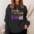 Librarian Halloween Trick Or Treat Bat & Books Sweatshirt Gifts for Her