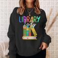 Librarian Library Lady Reading Bookworm Books Lover Sweatshirt Gifts for Her