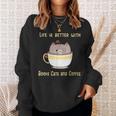 Life Is Better With Books Cats And Coffee Cute Kitten Sweatshirt Gifts for Her Life Is Better With Books Cats And Coffee Cute Kitten Sweatshirt Gifts for Her