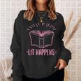 Lit Happens Book Reading Literary English Teacher Librarian Sweatshirt Gifts for Her