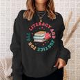 Literacy And Justice For All Groovy Reading Book Lover Sweatshirt Gifts for Her