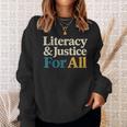 Literacy Justice For All Stop Book Banning Protect Librarian Sweatshirt Gifts for Her