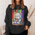 Llamen Cute Kawaii Llama Eating Ramen And Reading Books Sweatshirt Gifts for Her