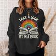 Take A Look A Book Vintage Reading Librarian Rainbow Sweatshirt Gifts for Her Take A Look A Book Vintage Reading Librarian Rainbow Sweatshirt Gifts for Her