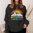 Take A Look It's In A Book Reading Retro Rainbow Vintage Sweatshirt Gifts for Her