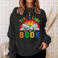 Take A Look It's In A Book Retro Groovy Reading Books Lovers Sweatshirt Gifts for Her