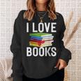 I Love Books Librarian Sweatshirt Gifts for Her