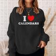 Love Calendars Year Date Book Month Picture Collector Sweatshirt Gifts for Her