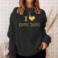 I Love Comic Books Manga Graphic Novel Heart Sweatshirt Gifts for Her