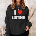 I Love Editing Heart Movie Film Newspaper Journalism Book Sweatshirt Gifts for Her I Love Editing Heart Movie Film Newspaper Journalism Book Sweatshirt Gifts for Her