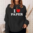 I Love Paper Page Book Drawing Handmade Art Craft News Sweatshirt Gifts for Her