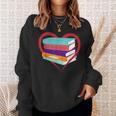 I Love Reading Book Heart Love Books Library Sweatshirt Gifts for Her