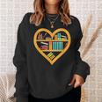 I Love Reading Heart Love Books Reading Club Sweatshirt Gifts for Her