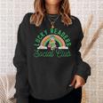 Lucky Readers Social Club Leprechaun St Patricks Book Lover Sweatshirt Gifts for Her