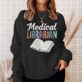 Medical Librarian Leopard Print Library Book Graphic Sweatshirt Gifts for Her