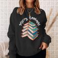 Merry Bookmas Christmas Tree Avid Reader Book Lover Xmas Sweatshirt Gifts for Her