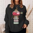 Monkey Reading Books And Drinking Tea Sweatshirt Gifts for Her