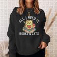 All I Need Is Books And Cats Mom Who Loves Reading Cat Lover Sweatshirt Gifts for Her