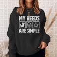 My Needs Are Simple Cat Reading Books Tea Sweatshirt Gifts for Her My Needs Are Simple Cat Reading Books Tea Sweatshirt Gifts for Her