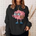 Nerd Brain With Book And Glasses Sweatshirt Gifts for Her