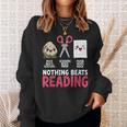 Nothing Beats Reading Rock Paper Scissors Book Lover Library Sweatshirt Gifts for Her