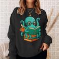 Octopus Reading Book Reading Bookworm Reader Sweatshirt Gifts for Her Octopus Reading Book Reading Bookworm Reader Sweatshirt Gifts for Her