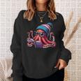 Octopus Reading Book Kraken Book Lover Sweatshirt Gifts for Her