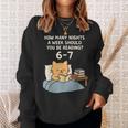 Orange Cat Reading Book 67 Six Seven Meme Sweatshirt Gifts for Her
