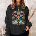 Owl With Glasses Book Lover Reading Sweatshirt Gifts for Her Owl With Glasses Book Lover Reading Sweatshirt Gifts for Her