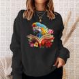 Parrot Reading Book Sweatshirt Gifts for Her Parrot Reading Book Sweatshirt Gifts for Her