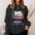 Patriotic Book Reader 4th Of July Bookworm American Flag For Women Kids Men Sweatshirt Gifts for Her