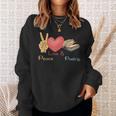 Peace Love & Poetry Poet Books Literature Writing Sweatshirt Gifts for Her