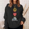 Peace Love Books Book Lovers Bookworm Sweatshirt Gifts for Her Peace Love Books Book Lovers Bookworm Sweatshirt Gifts for Her