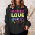 Peace Love Books Library Book Lover Sweatshirt Gifts for Her Peace Love Books Library Book Lover Sweatshirt Gifts for Her