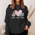 Peace Love Books Reading Sweatshirt Gifts for Her