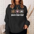 Peace Love Read Leopard Print Women Girls Kids Book Reading Sweatshirt Gifts for Her Peace Love Read Leopard Print Women Girls Kids Book Reading Sweatshirt Gifts for Her