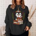 Penguin Reading Book Graphic Penguin With Book Floral Sweatshirt Gifts for Her Penguin Reading Book Graphic Penguin With Book Floral Sweatshirt Gifts for Her