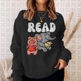 Pig Elephant Reading Cute Book Lover Bookworm Boys Girls Kid Sweatshirt Gifts for Her Pig Elephant Reading Cute Book Lover Bookworm Boys Girls Kid Sweatshirt Gifts for Her