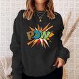 POW Colorful Comic Book Pop Art Fun Superhero Sweatshirt Gifts for Her
