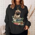Pug Dog Reading Book Coffee Read Books Be Kind Stay Weird Sweatshirt Gifts for Her Pug Dog Reading Book Coffee Read Books Be Kind Stay Weird Sweatshirt Gifts for Her