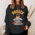 Pug Lovers Who Love To Read PUGEEK Pug With Books Sweatshirt Gifts for Her