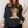 Puppy Open Book Reading Dog Lover Graphic Portrait Round Sweatshirt Gifts for Her Puppy Open Book Reading Dog Lover Graphic Portrait Round Sweatshirt Gifts for Her