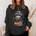 Racoon Reading Book Graphic Racoon With Book Floral Sweatshirt Gifts for Her Racoon Reading Book Graphic Racoon With Book Floral Sweatshirt Gifts for Her