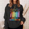 Rainbow Big Fan Of Human Rights Floral Book Social Justice Sweatshirt Gifts for Her