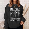 Read Banned Book Lover Skeleton Reading Librarian Halloween Sweatshirt Gifts for Her
