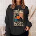 I Read Banned Books Cat Reader Bookworm Sweatshirt Gifts for Her