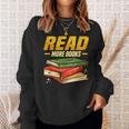 Read More Books Book Worm Library Nerds Librarian Sweatshirt Gifts for Her