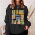 Read More Books Colorful Watercolor Reader Sweatshirt Gifts for Her