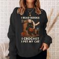 Read Books Crochet & Pet Lazy Cat Coffee Sweatshirt Gifts for Her